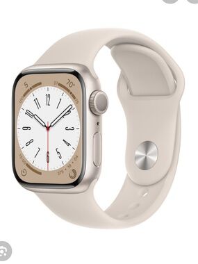 Apple Watch in Starlight with Starlight Sport Band Series 8 GPS 41mm